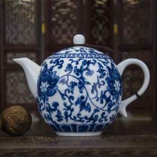 280ml Jingdezhen Chinese Kung Fu Pottery and Porcelain Teapot Green Flower Glaze picture