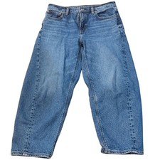 American Eagle High-Rise Barrel Leg Jeans – Medium Wash Size 2 Short 1296711600 picture