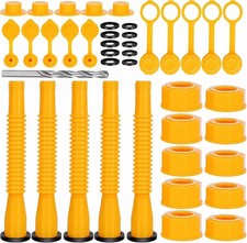 5X Replacement Gas Can Spout Nozzle Vent Kit For Plastic Gas Cans Old Style Caps picture