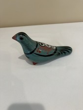 Vintage Mexican Folk Art Hand Carved Painted Wooden Bird Mexico picture