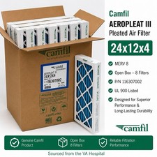 Camfil Aeropleat III 24x12x4 MERV 8 Air Filters 116307002 Case Of 8 picture