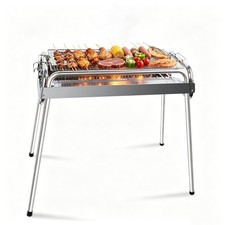 BBQ Charcoal Grill Foldable Barbecue Stove Portable Yard Cooker Stainless Steel picture