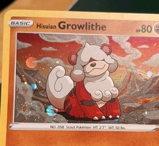 FART SWIRL 💫💩 Hisuian Growlithe  (Cosmos Holo) 70/189 Pokemon Promo picture