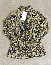 Lululemon Define Full Zip Track Jacket Leopard Animal Print Beige/Black 12 picture