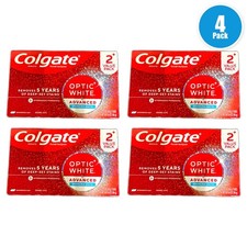 Colgate Optic White Advanced Sparkling Mint Toothpaste Exp 01/28 Pack of 4 New picture