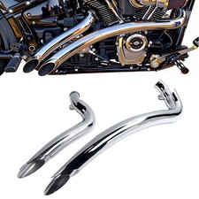 Premium Curved Radial Exhausts with Heat Shields –  for Harley 86-17 Dyna picture