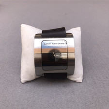 Calvin Klein Jeans K37156 Swiss Made Cuff Watch Brown Leather Vintage Y2K picture
