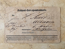 RARE GERMAN ARMY - FRANCO-PRUSSIAN WAR FELDPOST POSTCARD w/CORRESPONDENCE 1870 picture