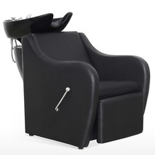 BarberPub Shampoo Station Chair for Salon, Backwash Ceramic Shampoo Bowl 9089 picture
