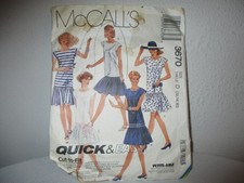 VTG McCall's #3670 Quick & Easy Dropped Waist Dress Adj. for Petites 12, 14, 16 picture