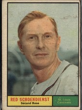 1961 Topps #505 Red Schoendienst picture