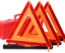 CARTMAN 3 Pack Warning Triangle DOT Approved HEAVY DUTY picture