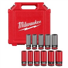 SHOCKWAVE Impact Duty&trade; 1/2 Drive SAE & Metric 11PC Lug Nut Wheel Socket Se picture