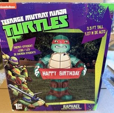 Teenage Mutant Ninja Turtles Happy Birthday Raphael Inflatable Lights Up 3.5ft picture