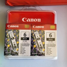 Ink Canon Brand New Canon BCI-6BK Twin Pack Black Ink Cartridges Genuine Canon picture