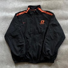 Nike Oklahoma State University Windbreaker Jacket Mens XL Black Orange Y2K OSU picture