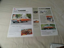 1963 The Chrysler  Turbine Car Dealership Sales Brochure / Sheets - 2 Pages picture