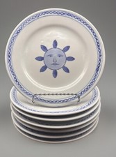6 PIER 1 Chinoiserie Very Unusual Sunflower Luncheon or Salad Plates 8” EUC picture