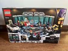 NIB Retired LEGO Marvel The Infinity Saga 76216 Iron Man Armoury 496pcs Minifigs picture
