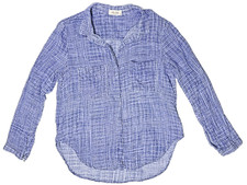 Bella Dahl USA Double Pocket Long Sleeve Button Shirt Blue Check Women’s Size M picture