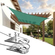 ColourTree 12' x 12' Green Square Sun Shade Sail UPF50 260 GSM picture