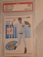DEREK JETER~N.Y. YANKEES~1993 SCORE DRAFT PICK PSA-9 MINT MLB ROOKIE RC CARD#489 picture