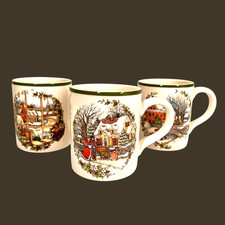 3 Susan Winget Certified Int'l Winter Wonderland 13 Oz. Mugs Cups Christmas picture