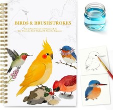 Watercolor Workbook for Adult Beginners, Pre-Sketched Bird Watercolor Co picture