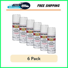 Rust-Oleum Stops Rust Gloss Protective Enamel Spray Paint Pure White 6 Pack picture