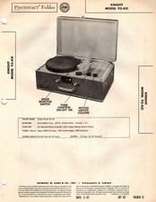 Knight - Model 93-431  - Record Player - Original Service Manual -1952 picture