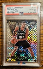 2015-16 Panini Select Courtside Tim Duncan #299 Silver Prizm PSA 10 (POP 11) picture