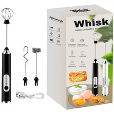 Rechargeable Handheld Milk Frother with 3 Heads & 3 Speeds, Detachable  picture