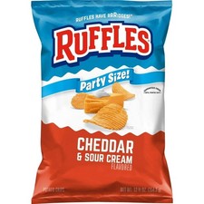 Ruffles Cheddar & Sour Cream Potato Snack Chips,Party Size, 12.5 oz Bag picture
