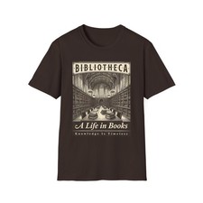 Bibliotheca Library Illustration T-Shirt | Vintage Bookroom Design picture