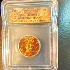 2025 Ascension Island Sailing Ship 1/4 oz Copper 25C Coin ICG Gem BU picture