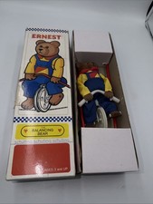 Vintage Ernest the Balancing Bear Riding Unicycle 1986 Schylling NEW OLD STOCK picture