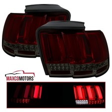 Red/Smoke Fits 1999-2004 Ford Mustang LED Tail Lights Sequential Brake Lamps L+R picture