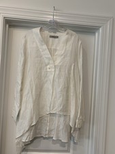 Morella Long Blouse Ivory  Large Modal Fabric Tunic NWOT picture