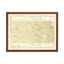 Old Map of Kansas 1917 - Vintage Kansas Art picture