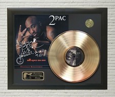 2Pac Framed Black wood Reproduction Signature Gold LP Display picture