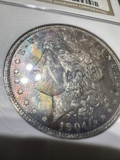 1904 O NGC MS64 Toned Morgan Silver Dollar $1 Blueberry Toning picture