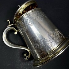 Antique Russian Imperial Silver 84 Gold Gilt Tankard 1859 Rare picture