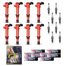 8 Red Ignition Coil & 8 Denso Spark Plug for Jeep Grand Cherokee 1999-2007 4.7L picture