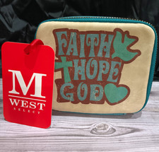 Montana West Select 7-Day Pill Organizer Zipper Case, Teal, Faith Hope God Theme picture