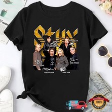 NEW Styx Band 2024 Tour Signatures Heavy Cotton Shirt Black S-5XL CM508 picture