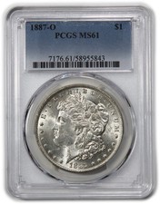 1887 O PCGS MS61 - Silver Toned Morgan Dollar $1 US Coin #63480B picture