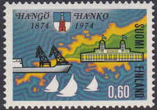 Finland #Mi0743 MNH 1973 Hanko City Ship Map Arms Building [543] picture