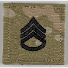 Staff Sergeant (SSG) OCP Rank Patch, Hook Fastener, Army Combat Uniform (ACU) picture