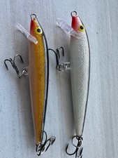 Lot of 2 Rapala Original Floating F-9 Gold & Silver 3.5