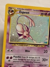 🌀NEAR MINT - Espeon 1/75 Neo Discovery Rare Unlimited Holo Pokemon SEE PICS picture